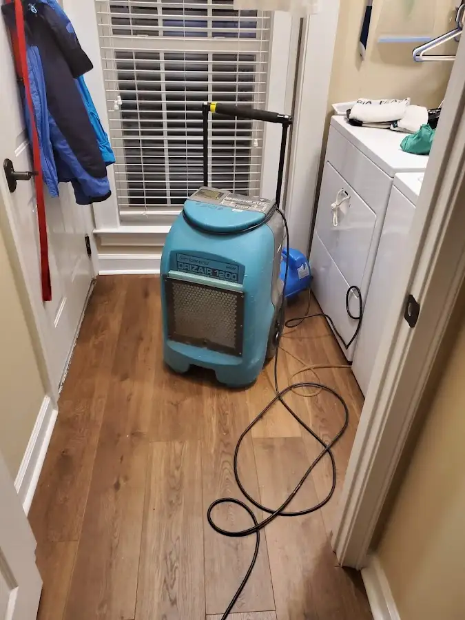 Commercial dehumidifier deployed for Flood Damage Cleanup in Durham