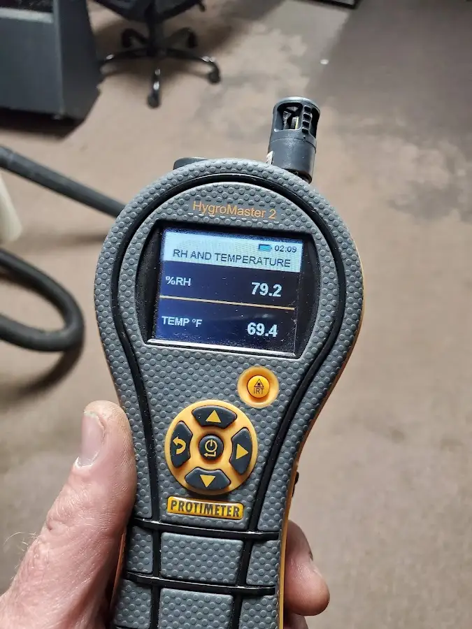 Moisture meter humidity assessment for Fire & Smoke Damage Restoration in Durham